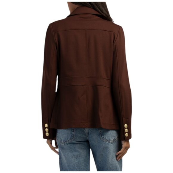 TAHARI Chocolate 3 Button Ponte Blazer - Picture 2 of 2